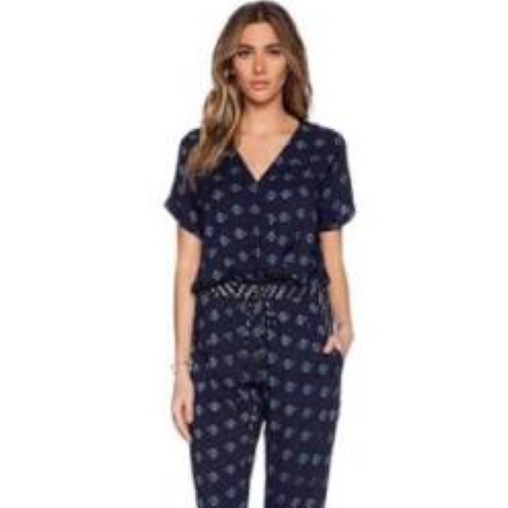Velvet by Graham & Spencer Indigo Shibori Jumpsuit